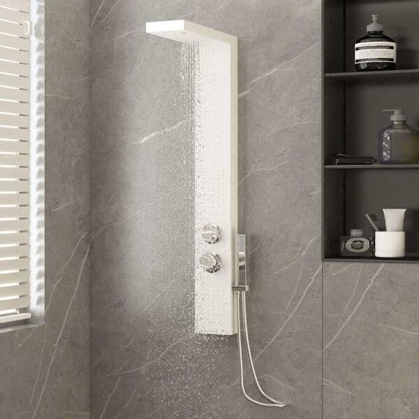 vidaXL Duschpanelsystem aluminium vit Vit