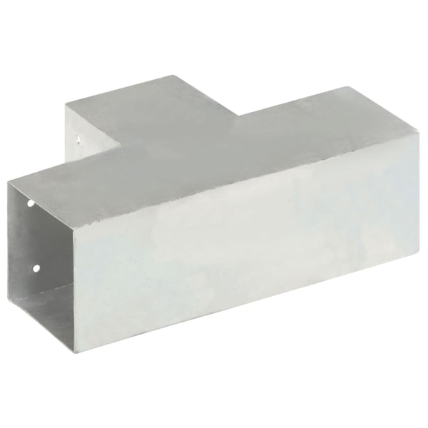 vidaXL Stolpbeslag 4 st T-form galvaniserad metall 101x101 mm Silver