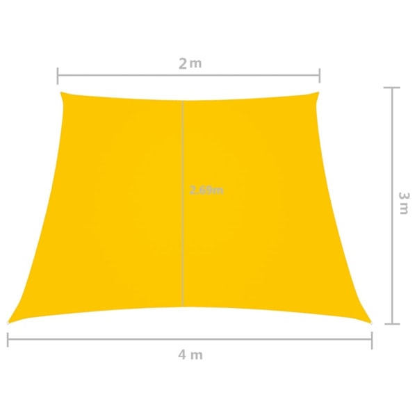vidaXL Solsegel oxfordtyg trapets 2/4x3 m gul Gul