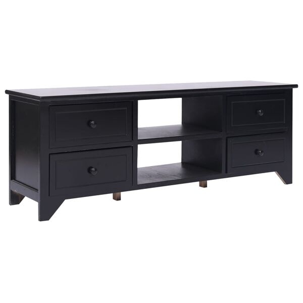 vidaXL TV-bänk svart 108x30x40 cm massivt kejsarträ Svart