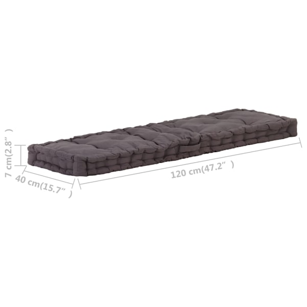 vidaXL Dyna till pallsoffa bomull 120x40x7 cm antracit Antracit