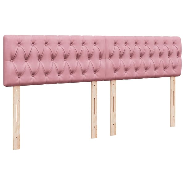 vidaXL Ramsäng med madrass rosa 200x200 cm sammet Rosa