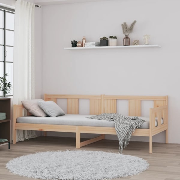 vidaXL Dagbädd massiv furu 90x200 cm Brun