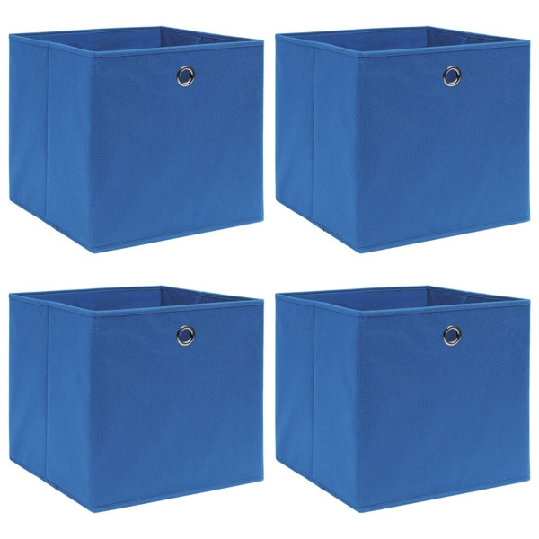 vidaXL Förvaringslådor 4 st blå 32x32x32 cm tyg Blå
