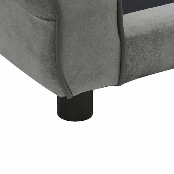 vidaXL Hundsoffa mörkgrå 72x45x30 cm plysch grå