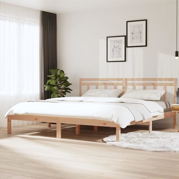 vidaXL Sängram massivt trä 200x200 cm Brun