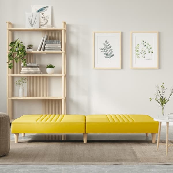 vidaXL Bäddsoffa ljusgul tyg Gul