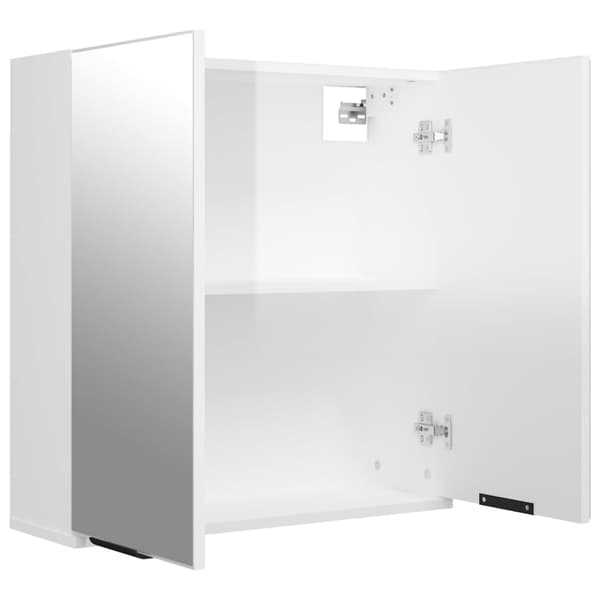vidaXL Spegelskåp vit högglans 64x20x67 cm Vit