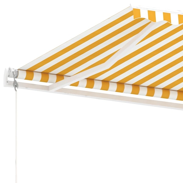 vidaXL Automatisk markis med vindsensor & LED 400x300 cm gul/vit Gul
