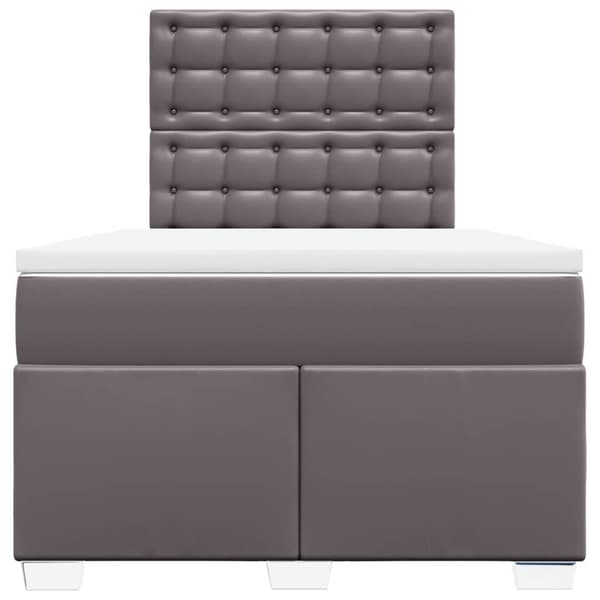 vidaXL Ramsäng med madrass grå 120x200 cm konstläder Grå