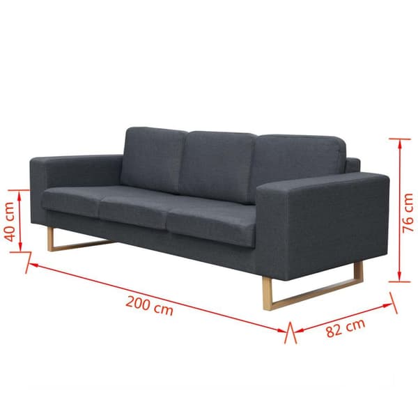 vidaXL Set med 2-sits- och 3-sitssoffa mörkgrå grå