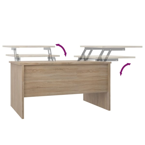vidaXL Soffbord sonoma-ek 80x50x42,5 cm konstruerat trä Brun
