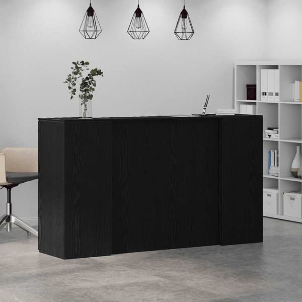 vidaXL Receptionsdisk svart ek 180x50x103,5 cm konstruerat trä art