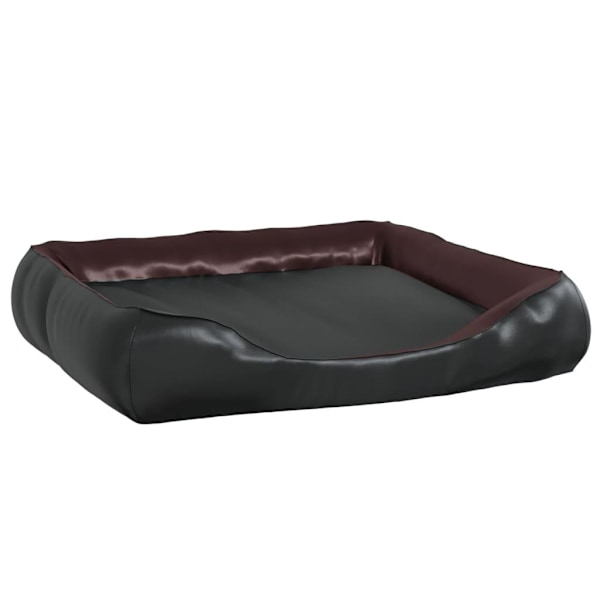 vidaXL Hundbädd svart och brun 105x80x25 cm konstläder Svart