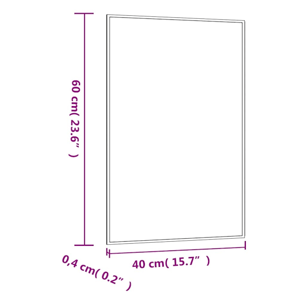 vidaXL Väggspegel 40x60 cm glas rektangulär Silver