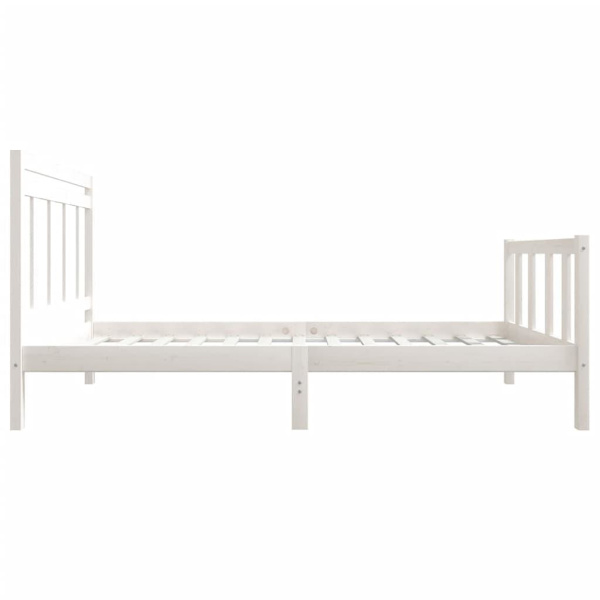 vidaXL Sängram massiv furu 90x190 cm vit