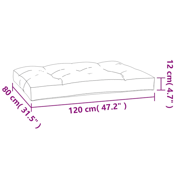 vidaXL Palldyna svart 120x80x12 cm tyg Svart