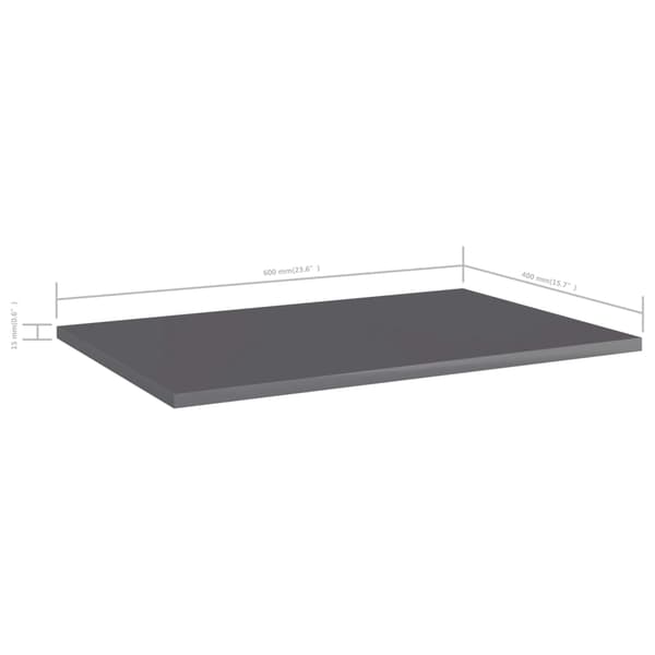 vidaXL Hyllplan 4 st grå högglans 60x40x1,5 cm konstruerat trä grå