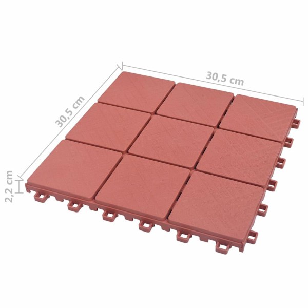 vidaXL Trall 10 st röd 30,5x30,5 cm plast Röd