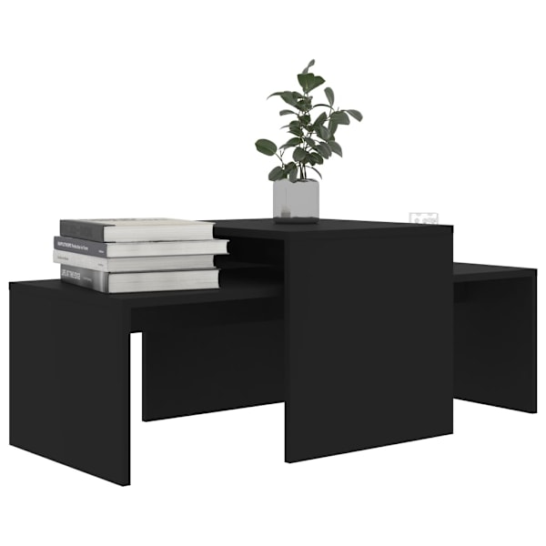 vidaXL Soffbord set svart 100x48x40 cm konstruerat trä Svart