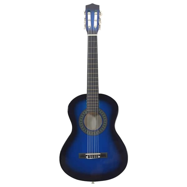 vidaXL Klassisk gitarr för nybörjare 8 delar blå 1/2 34" Blå