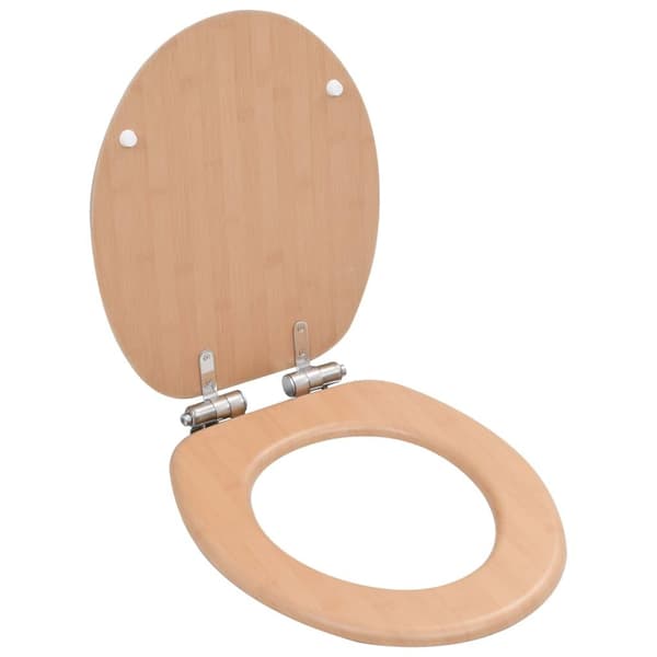 vidaXL Toalettsitsar med mjuk stängning 2 st MDF bambu Brun