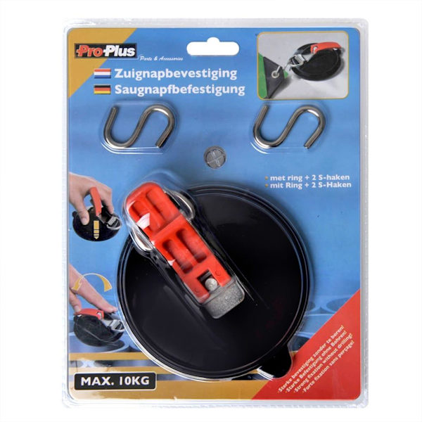 ProPlus Sugkoppsfästen med ringar och 4 S-krokar 2 st Flerfärgsdesign