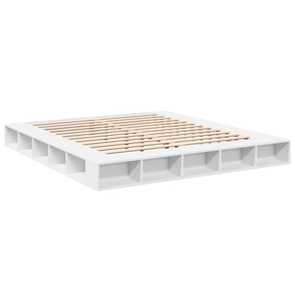 vidaXL Sängram vit 200x200 cm konstruerat trä Vit