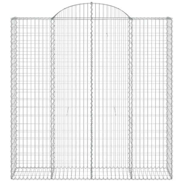 vidaXL Gabioner bågformade 6 st 200x50x200/220 cm galvaniserat järn Silver