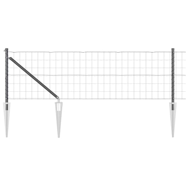 vidaXL Svetsat trådgalleri med piggar 10 x 0,6 m (B x H) Grå