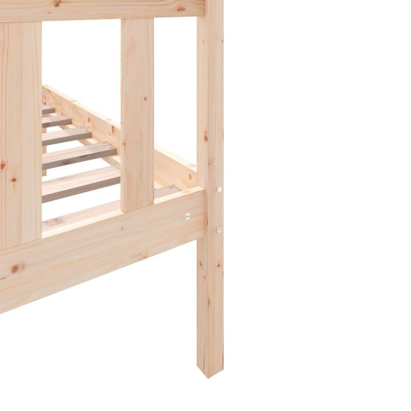 vidaXL Sängram massivt trä 75x190 cm Brun