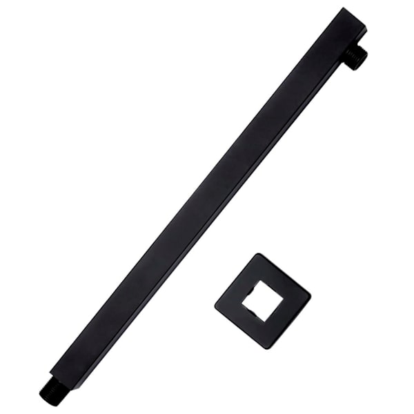 vidaXL Duscharm fyrkantig rostfritt stål 201 svart 40 cm