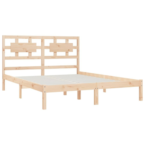 vidaXL Sängram massiv furu 180x200 cm Brun