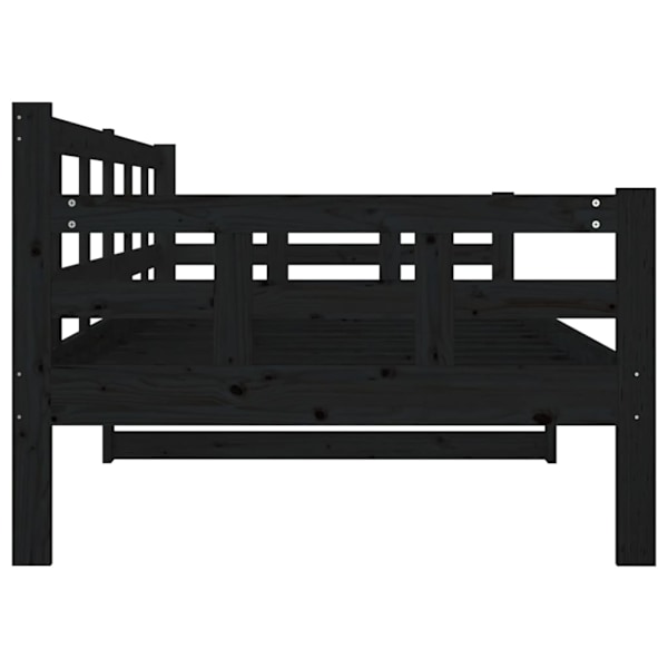 vidaXL Dagbädd svart 90x200 cm massiv furu Svart