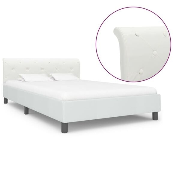 vidaXL Sängram vit konstläder 120x200 cm Vit