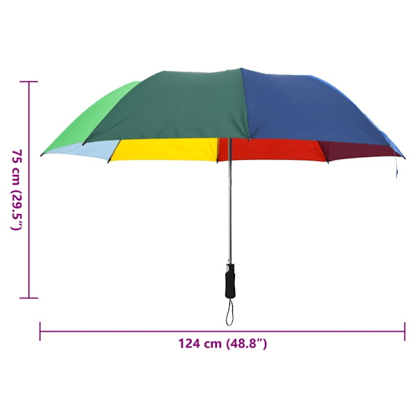 vidaXL Paraply automatisk hopfällbart flerfärgad 124 cm multifärg
