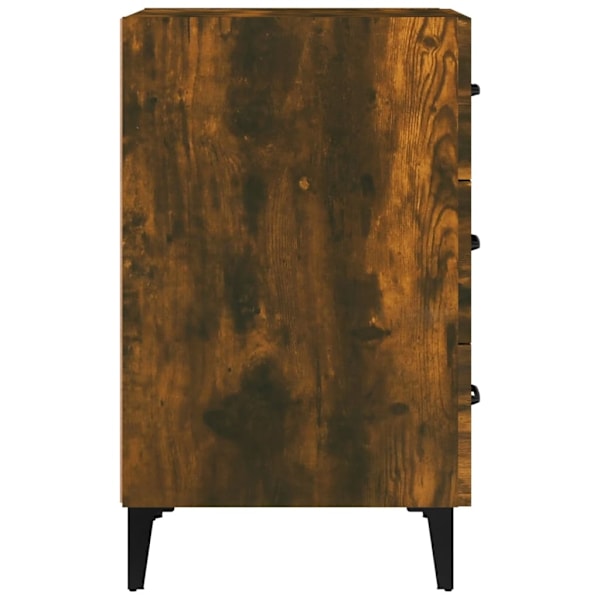 vidaXL Sängbord rökfärgad ek 40x40x66 cm konstruerat trä Brun