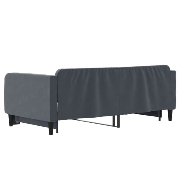 vidaXL Dagbädd utdragbar mörkgrå 90x190 cm sammet Grå