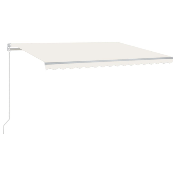 vidaXL Markis manuellt infällbar 450x300 cm gräddvit Creme