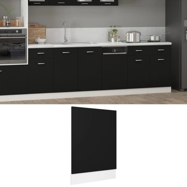 vidaXL Front för diskmaskin “Lyon” svart 45x3x67 cm konstruerat trä Svart