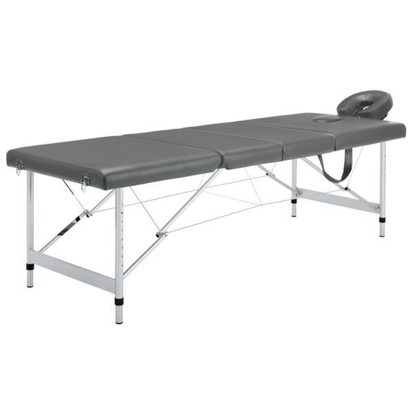 vidaXL Massagebänk med 4 zoner aluminiumram antracit 186x68 cm Antracit