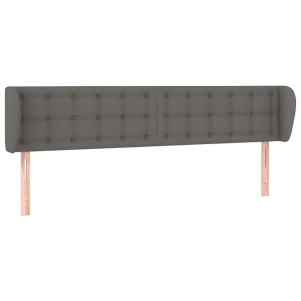 vidaXL Sänggavel med kanter grå 183x23x78/88 cm konstläder Grå