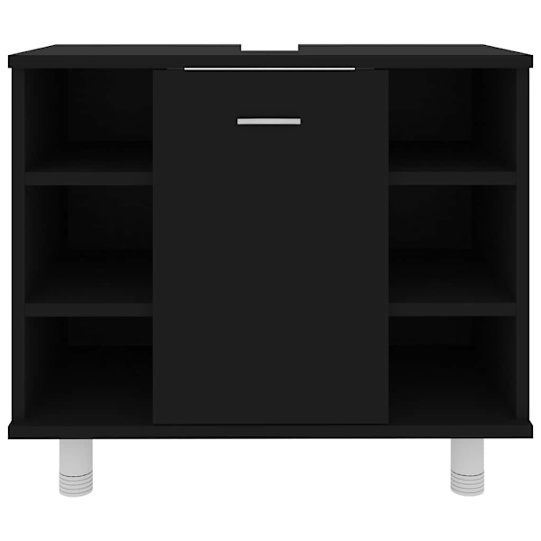 vidaXL Badrumsskåp svart 60x32x53,5 cm konstruerat trä Svart