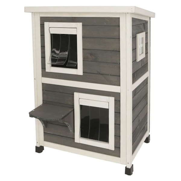 Kerbl Katthus för utomhusbruk Family 57x55x80 cm grå och vit multifärg