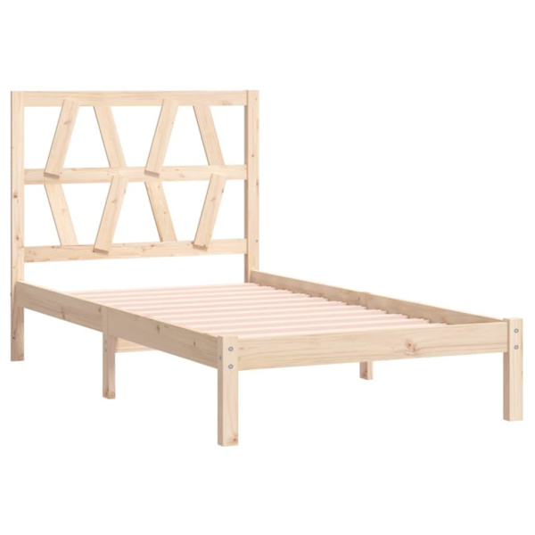 vidaXL Sängram massiv furu 90x190 cm Brun