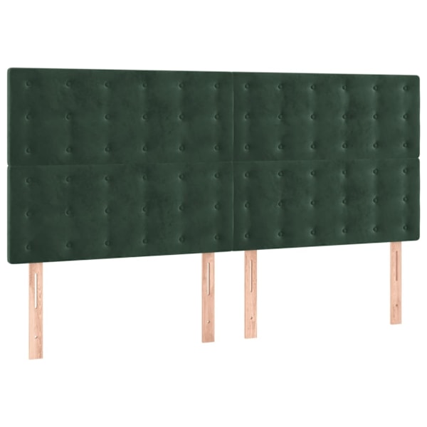 vidaXL Ramsäng med madrass mörkgrön 160x200 cm sammet Grön
