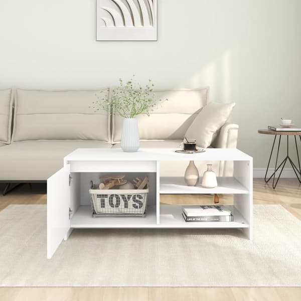 vidaXL Soffbord vit 102x50x45 cm konstruerat trä Vit