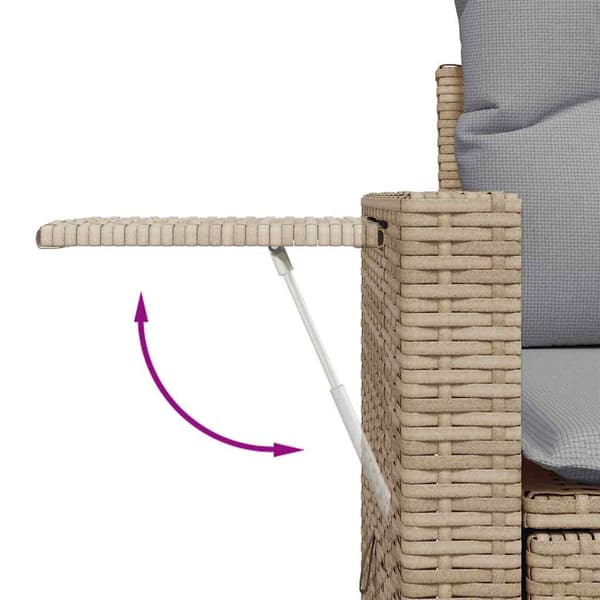 vidaXL Trädgårdsoffset 8 st Beige konstrotting Beige