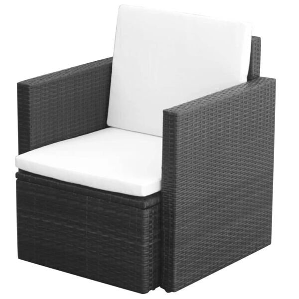 vidaXL Fåtölj konstrotting 65x65x73 cm svart Svart
