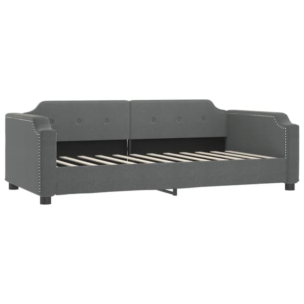 vidaXL Dagbädd med madrass mörkgrå 90x190 cm tyg Grå